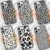 Black and White Leopard Texture Phone Case For iPhone 17 Air 16 15 14 Plus 12 13 Pro Max Shell Cover Coque