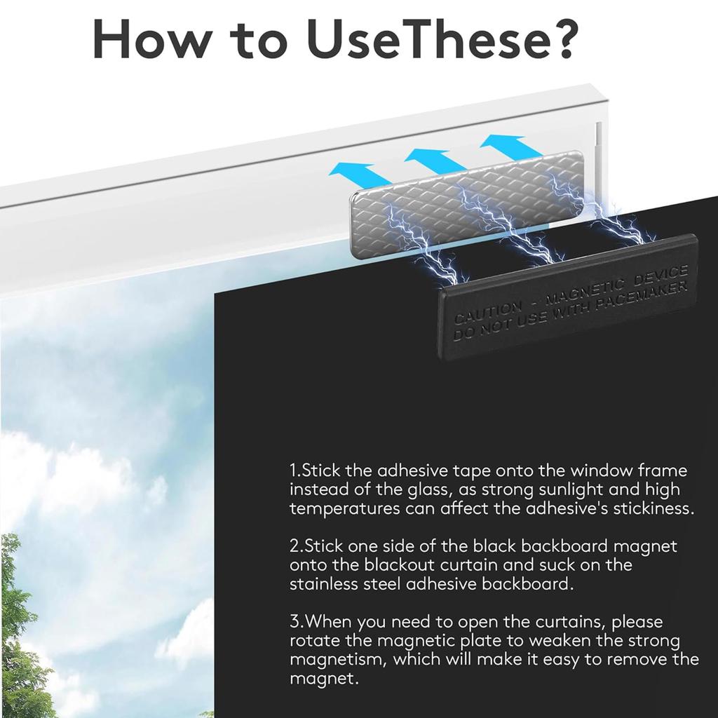 10 Pack Magnetic Curtain Clips for Horizontal Curtains with Adhesive Back Sticky Tie Holders Card Name ID Tag Holder