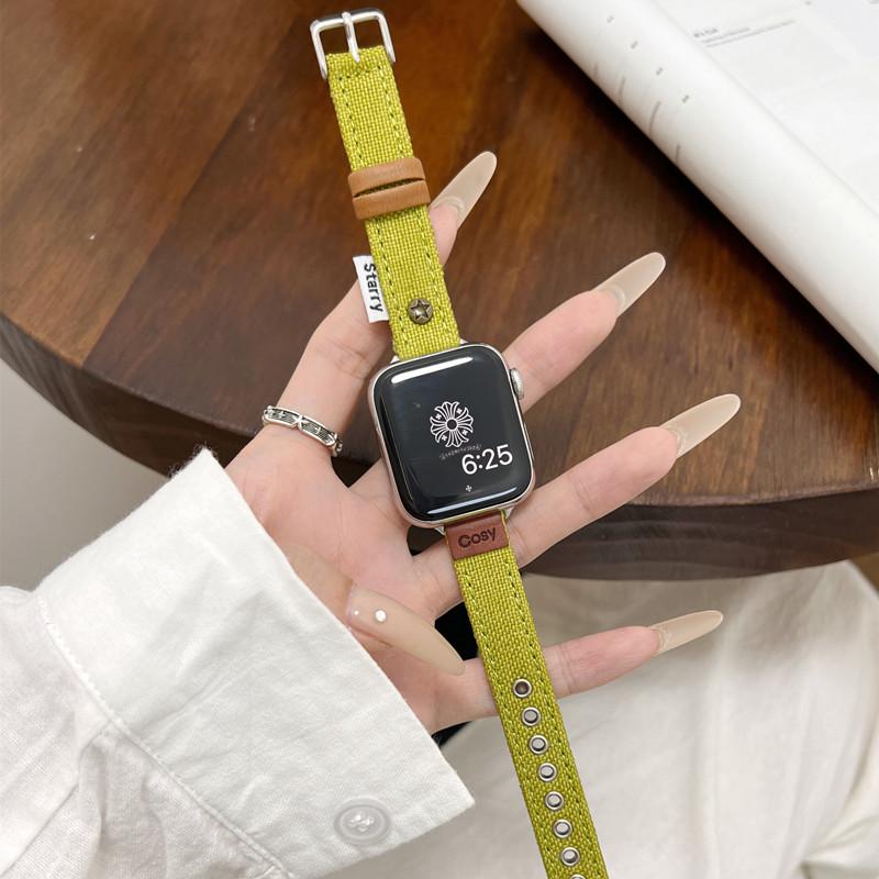 

Ремешок для часов Apple Watch 46/42/44/45/49 мм 38/40/41 мм из искусственной кожи, модный ремешок для часов серии Ultra2 Se 10/9/8/7/6/5/4/3/2/1 42 44 45 49（S10） зелёный