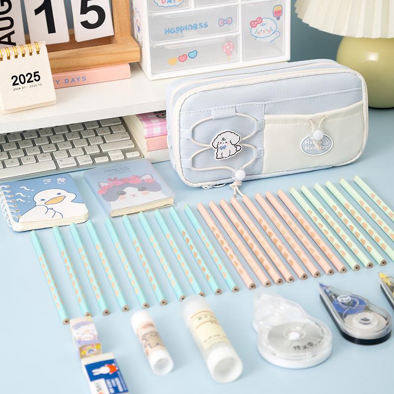 High-Capacity Multi-Layer Drawstring Pencil Case for Students