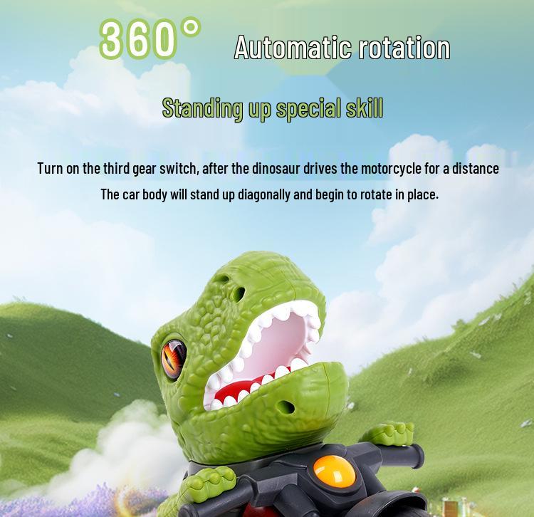 Electric T-Rex Stunt Motorcycle Toy for Kids