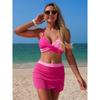 Women's Swimsuit, Patchwork Swimsuit, Deep V-neck, Two-piece Swimsuit, Mesh Skirt Sports Swimsuit