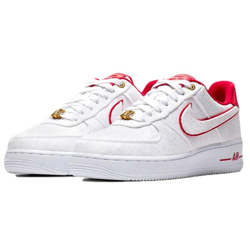 Nike Air Force 1 Low Lux White Red Women's Sneakers 898889-101