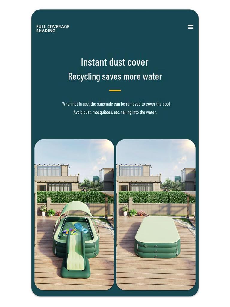 Children's Inflatable Pool with Sunshade