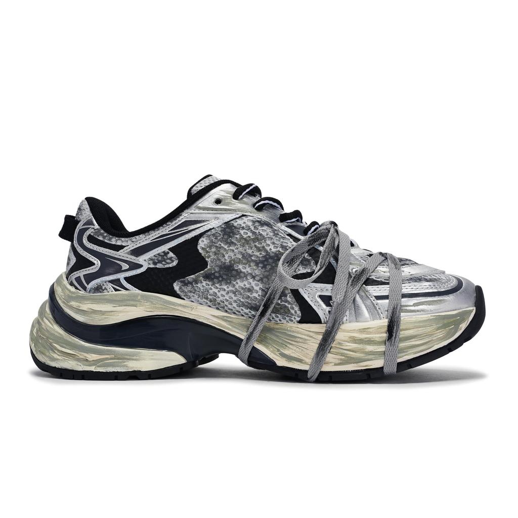 MLB New York Yankees Slip Resistant Abrasion Resistant Low top Running Shoes Unisex Black Gray Silver 3ARNSPL4N-50SIS(Team80BOX)