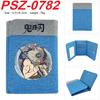 Japan Cartoon Comics Demon Slayer Color-blocked Tri-fold Flap Wallet with Snap Closure Portable Canvas Pocket Coin Purse 7565 KTB