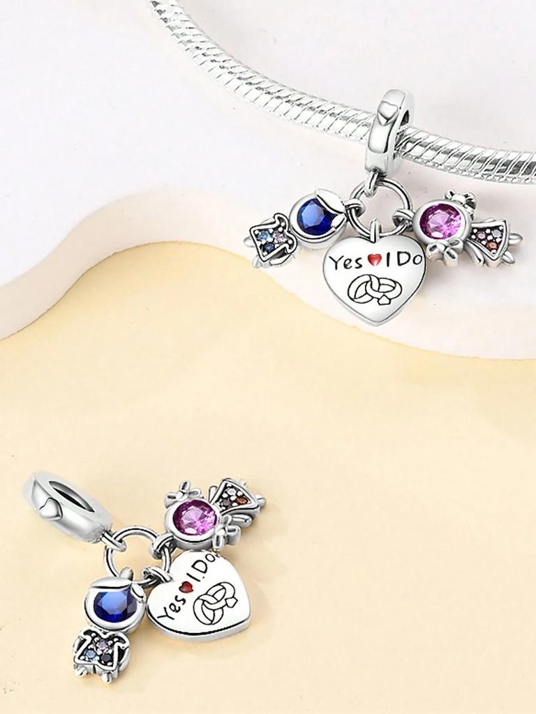 Charms Plata Copper Colors Valentine'S Day Love Crown Beads Charm Pendant For Original Bracelet For Women Diy Jewelry Love Gift