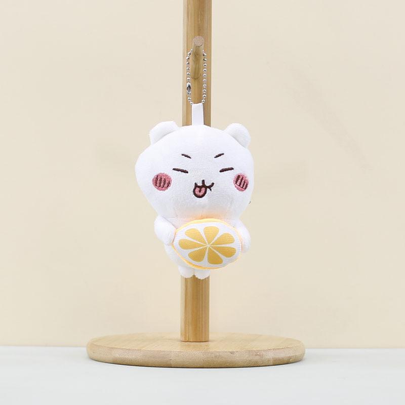 

Adorable Plush Orange Bear Keychain Cute Stuffed Toy Perfect For Bag Decoration White Orange