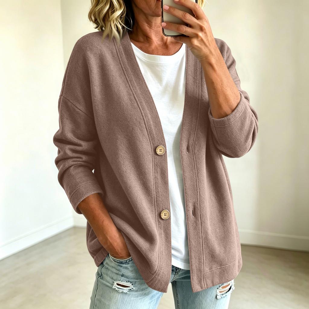 Giacca Casual da Donna con Bottoni Frontali Colorata per l'Uso Quotidiano