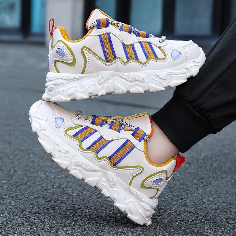 Fashion Leather Girl's Sports Shoes Autumn and Winter Children's Platform Sneakers Breathable Kids Running Shoes zapatos niña