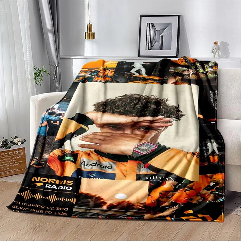 Manta Suave de Felpa Lando Norris Piloto F1, Manta de Franela Manta de Tiro para Sala de Estar Dormitorio Cama Sofá Oficina Cubierta Regalo