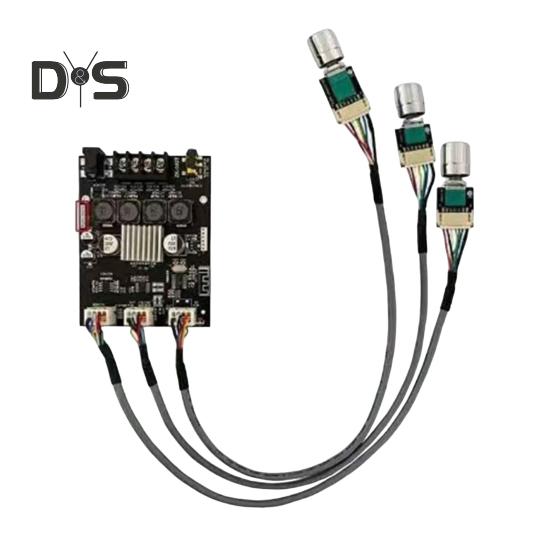 

Модуль платы аудиоусилителя с регулировкой низких и высоких частот ZK-502T Плата предварительного усилителя для стереосистем 50 Вт*2 Перегрев высококачественного звука чёрный