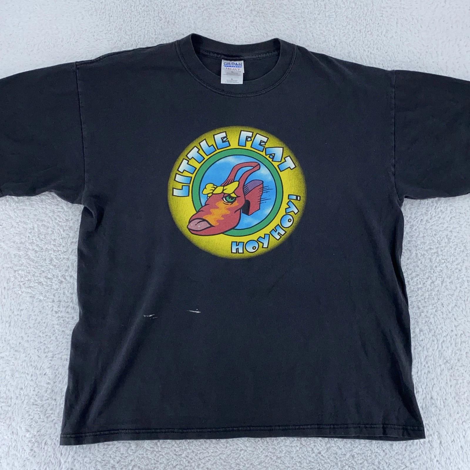 

Винтажная футболка Little Feat Мужская L Черная с графикой группы Hoy Hoy Тур по рок-музыке 4XL