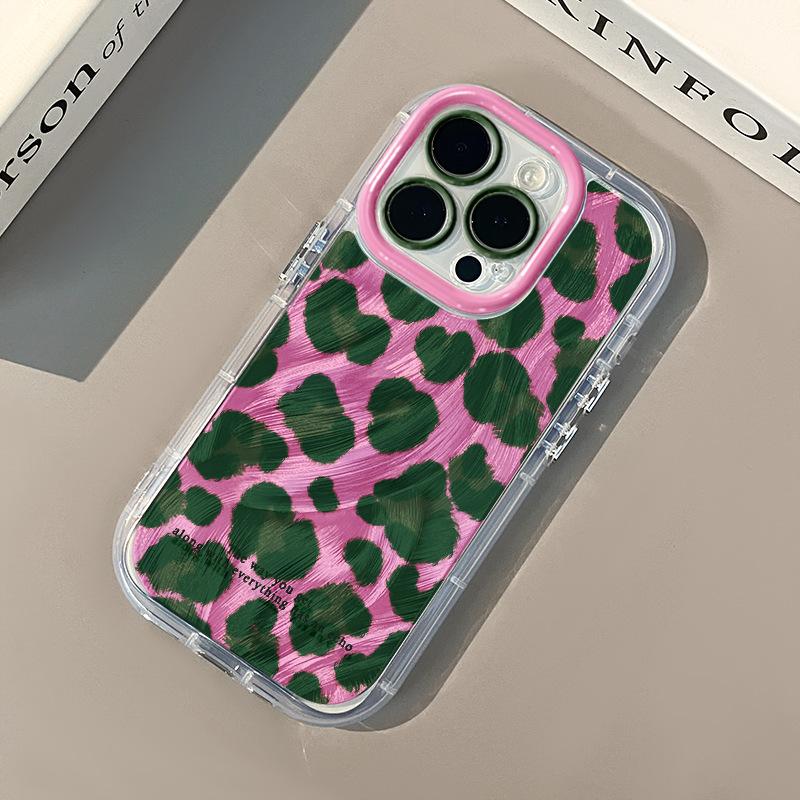 Grundlage Lockiges Leopardenmuster für IPhone16pro Handyhülle für Apple 15plus Creme Federgarn 14 Rundumschutz 13