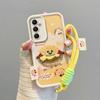 KEYSION Cartoon Cute Plush Embroidery Case for Samsung A55 5G A35 with Lanyard Silicone Shockproof Phone Cover for Galaxy A25 A15 5G