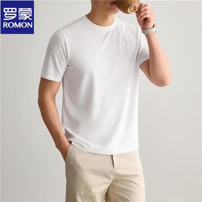 ROMON Men's Lyocell Blend Short Sleeve T-Shirt