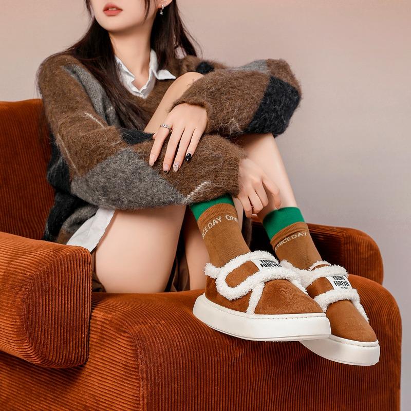 thick-soled cotton slippers women's autumn and winter new indoor home bag and velvet outer confinement cotton shoes