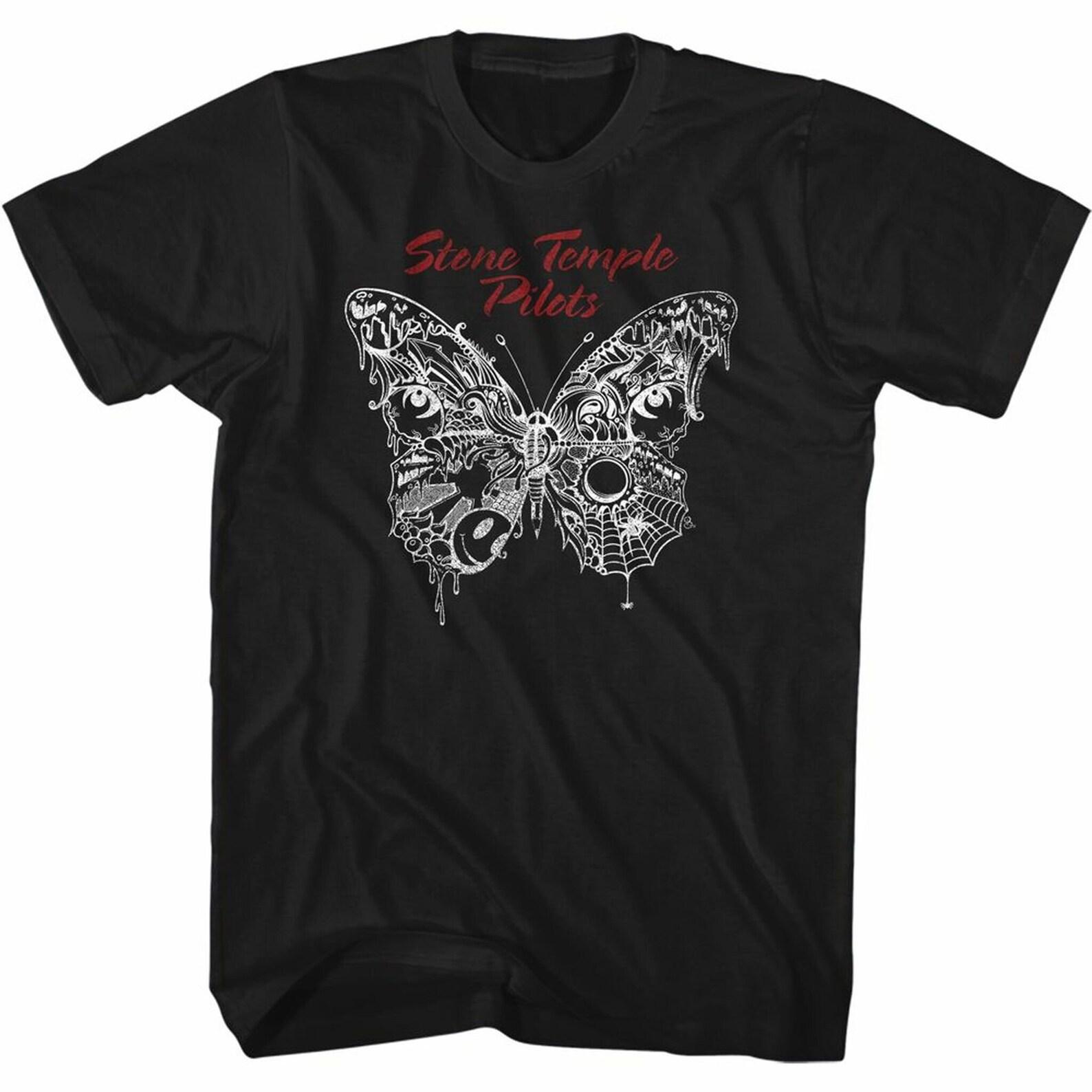 Stone Temple Pilots Butterfly Black Adult T-Shirt M