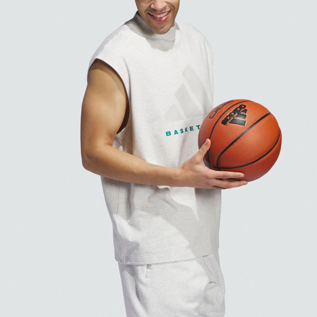 adidas half-high neck pullover sleeveless sports vest, unisex, light gray