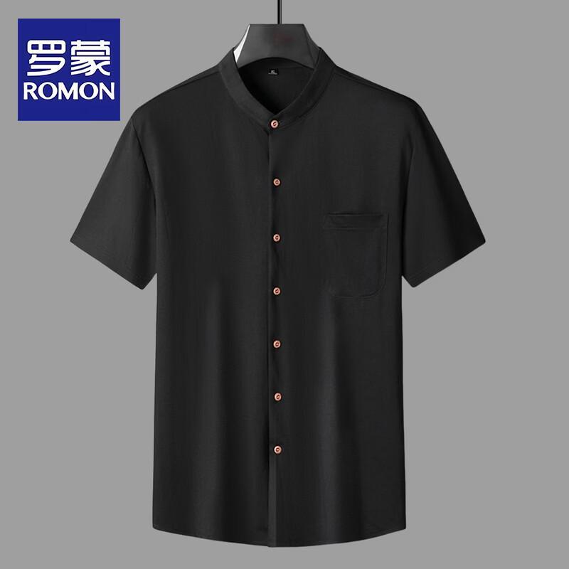 ROMON Men s Plus Size Summer Short-Sleeve Tang Suit Shirt XL