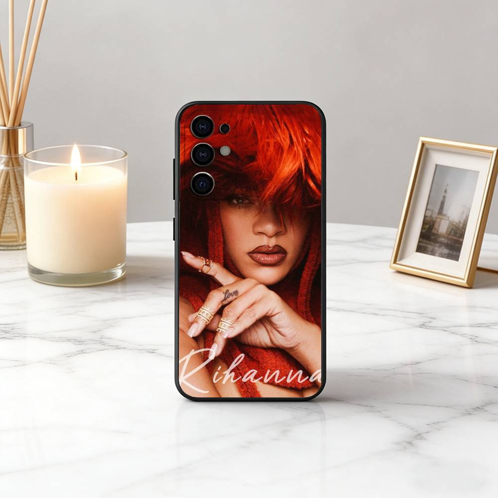 Hot singer R-Rihannas beauty Phone Case For Samsung S25,S24,S21,S22,S23,S30,Ultra,S20,Plus,Fe,Lite,Note,10,Black Cover