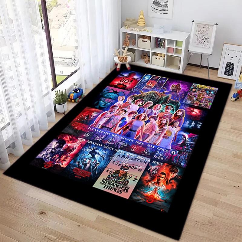 Halloween Horror Horror Theme Stranger Things Carpet Home Living Room Decoration Table and Chairs Anti Slip Door Mat Outdoor Picnic Mat Carpet A12