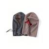 Ladies' 100% Cashmere Double-Sided Balaclava Hat With Label For Autumn&Winter Warmth Solid Color Drawstring Pullover Knitted Hat
