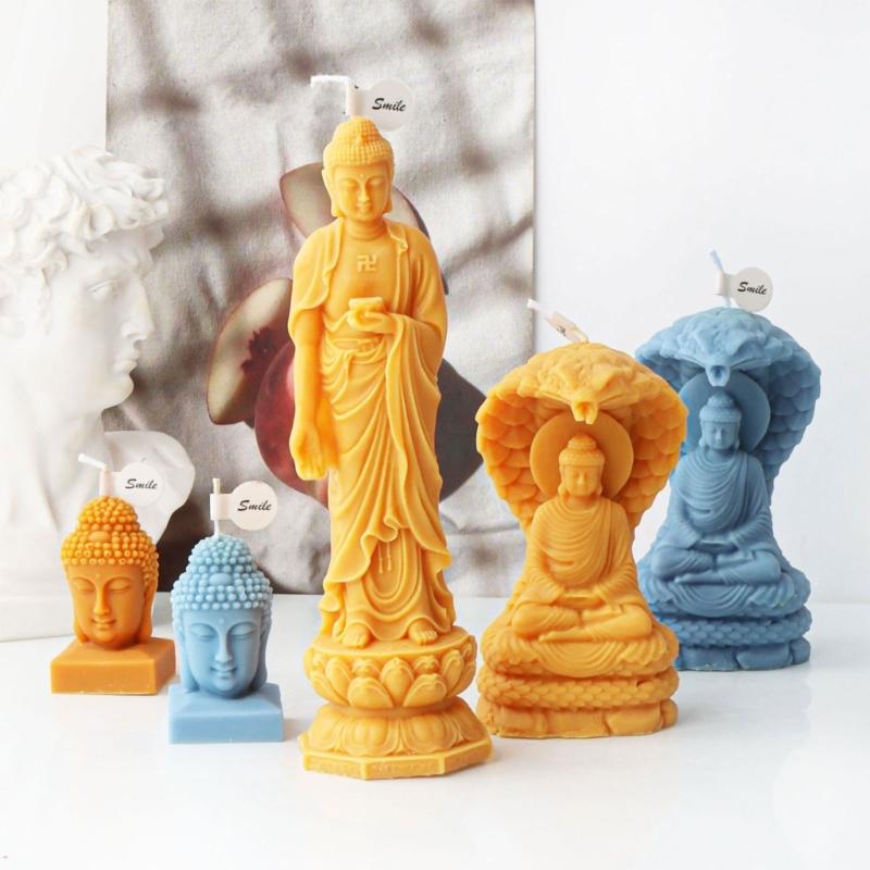 3D Buddhas Candle Silicone MoldNon Stick Easy To Demold for DIY Candle