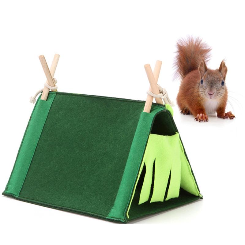 Atmungsaktives Versteckzelt für Kleintiere, Kaninchen, Hamster, Chinchilla, Grünes Zelt-Haus, Langlebig, Faltbar, Tragbar, Haustierzelt