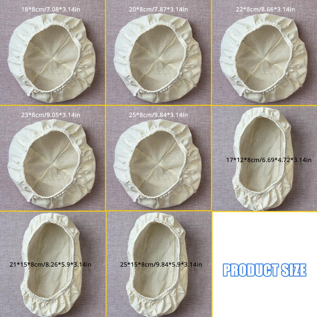 Paquete de 5 Forros de Tela para Cestas de Prueba de Pan Suministros para la Fermentación del Pan para Hornear Masa Madre Cubiertas Redondas para Forro Banneton