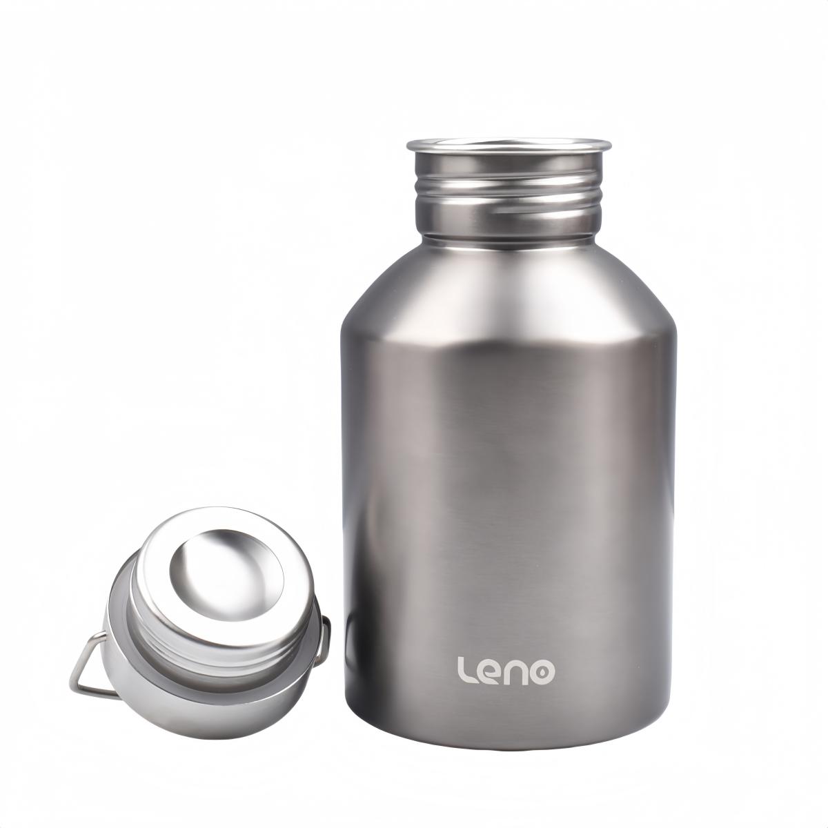 2000ML Outdoor Cycling Water Bottle, Single Wall Stainless Steel Flask, Travel & Hiking Portable Kettle Sports Camping Drinkware