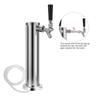 Single Faucet Draft Beer Tower with PVC Drip Tray Polished Beer Kegerator Tower with 3" Column for Home Brewing DIY Kegerator