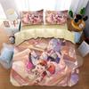 Anime G-Genshin Impact Duvet Cover Pillowcase Anime Girl Bedding Set Adult Boy Teen Children Bedroom Decoration Queen King Size
