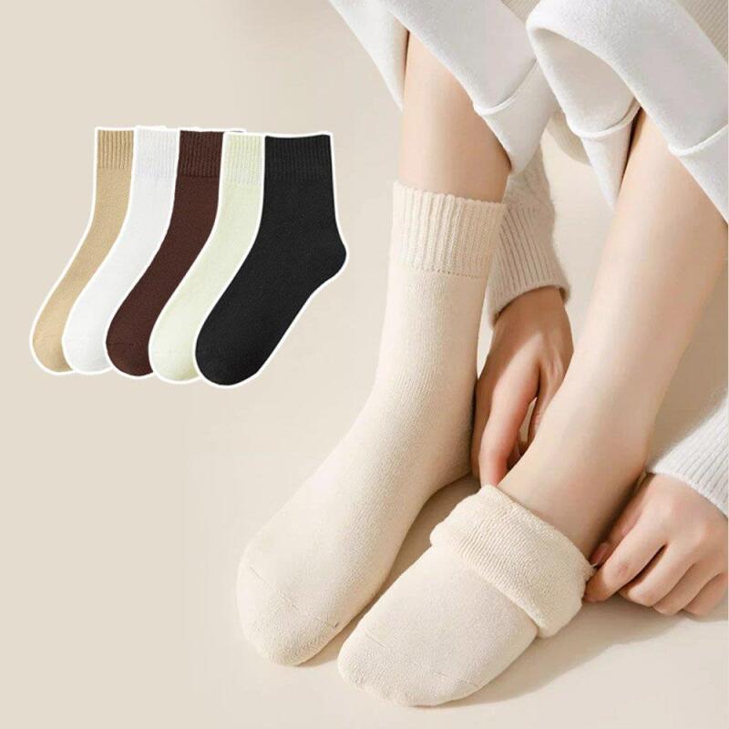 Women s Winter Thick Fleece Lined Socks A25434_Black