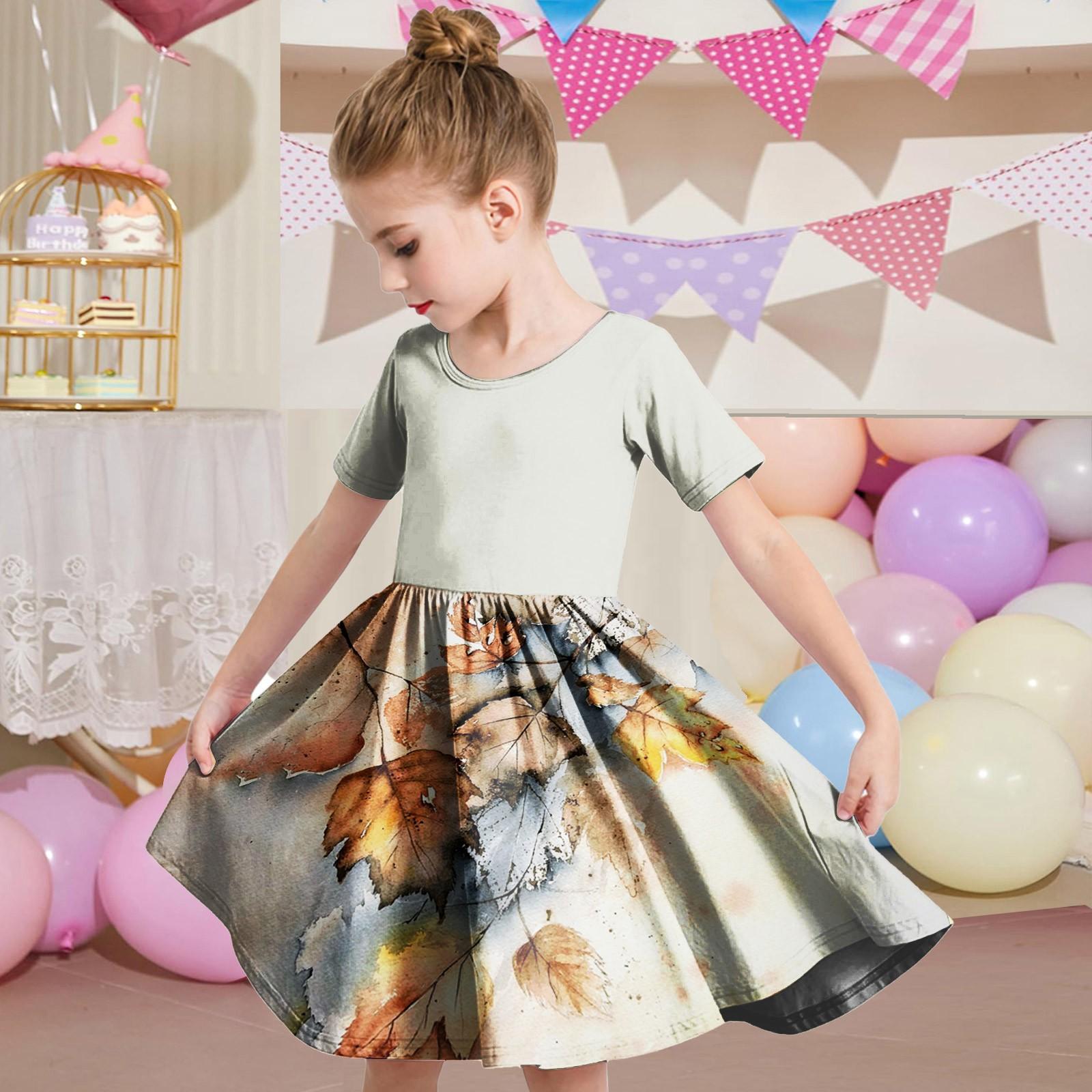 

Летнее платье для девочек, платье для малышей, однотонное повседневное платье-футболка с коротким рукавом А-силуэта 160 жёлтый