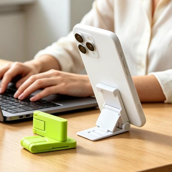 2Pcs Foldable Phone Stand Adjustable Angle Pocket-Sized Portable Holder for Desk Travel Non-Slip Smartphones Mount for Watching Videos & Video Calls