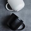 Kubki ceramiczne czarno-białe o dużej pojemności 410 ml, filiżanki do kawy, kubek z uchwytem do użytku domowego i restauracyjnego