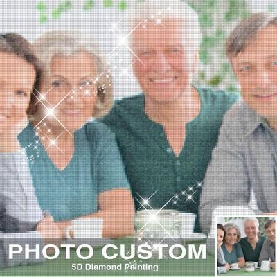 Benutzerdefinierte Diamant-Malsets, personalisierte Diamantkunst für Erwachsene, Kunst-Diamantpunkte, individuelles Foto, 5D-DIY-Bild für die Wanddekoration zu Hause, runder Bohrer