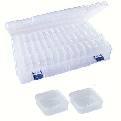 42pcs Clear Plastic Storage Box Organizer Set - for Beads, Jewelry, Crafts, Hair Accessories & Diamond Painting Tools, Stackable Storage Boxes