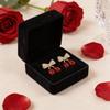 Elegant French S925 Silver Bow Cherry Dangle Earrings - Fashionable Micro-Paved Autumn/Winter Jewelry