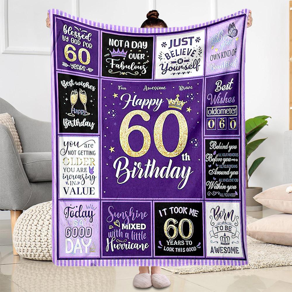 Happy 50th Birthday Celebration flannel,Lightweight,Flannel Blanket,Comfortable Blanket, Sofa Blanket, Gift blankets,Holiday Gift Blanket Blankets