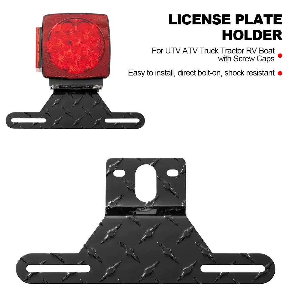 Aluminum Alloy Truck Trailer Camper License Plate Bracket Mount Stand Holder Number Plate light Frame Support For Tractor RV