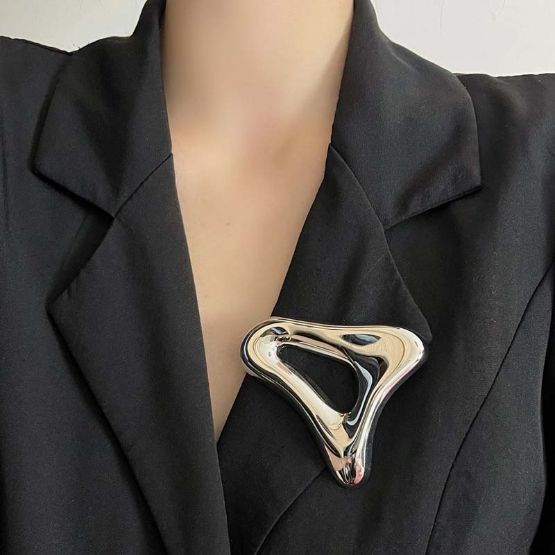 Broches Geométricos Huecos Irregulares de Metal Brillante Vintage para Mujeres Niñas Exquisitos Accesorios de Moda para Traje Joyería de Fiesta