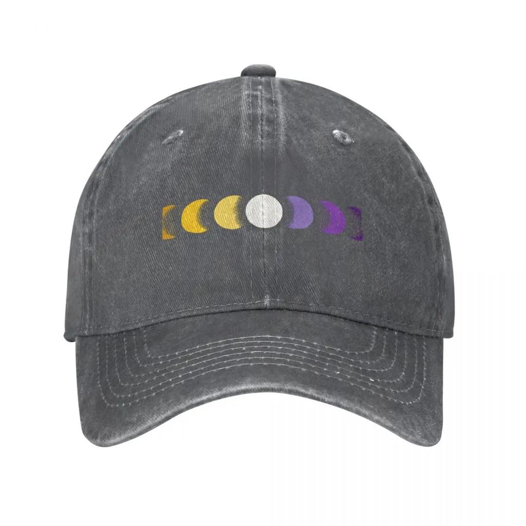 nonbinary moon phases Baseball Cap Trucker Cap Fluffy Hat Fashion Mens Cap Women'S
