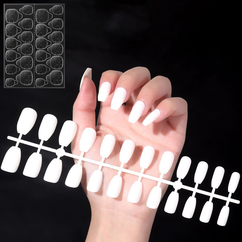 YIKOOLIN Variety Fluorescent Nail Art Tips Glow-In-Dark Luminous Fake Nails Ballet Press On Nails Set Detachable  Fingersnails