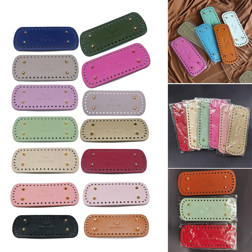 Oval Round Bags Bottom Leather Bag Base with 44 Holes Nail-Bottom Shaper Pad for DIY Crossbody Shoulder Bag Knitted Bag