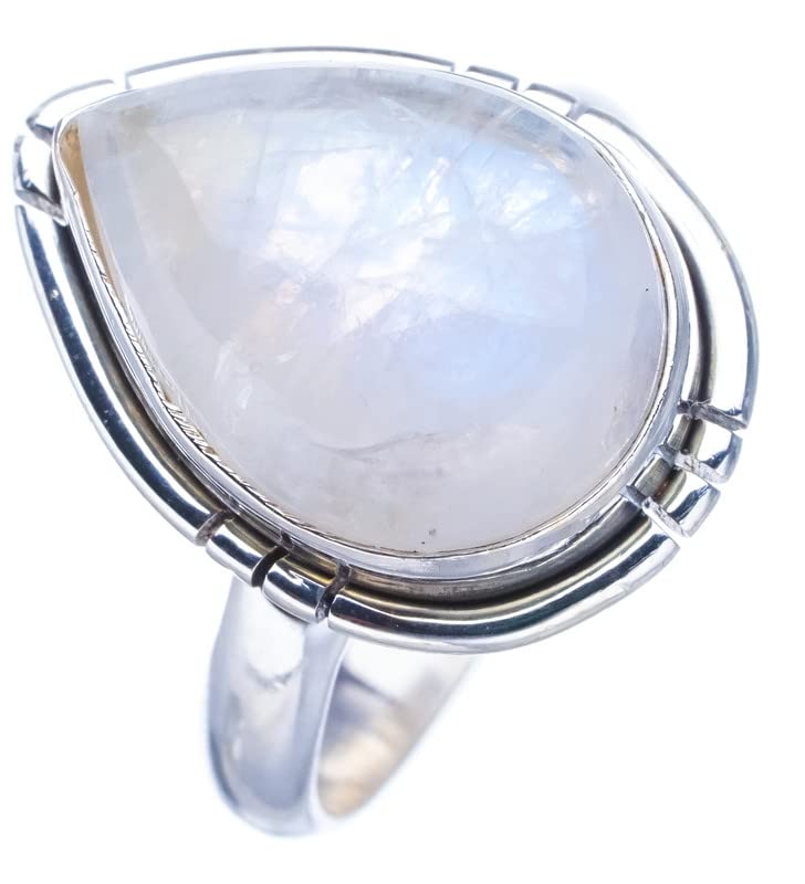 

StarGems® Natural Moonstone Handmade 925 Sterling Silver Ring 5 F2590