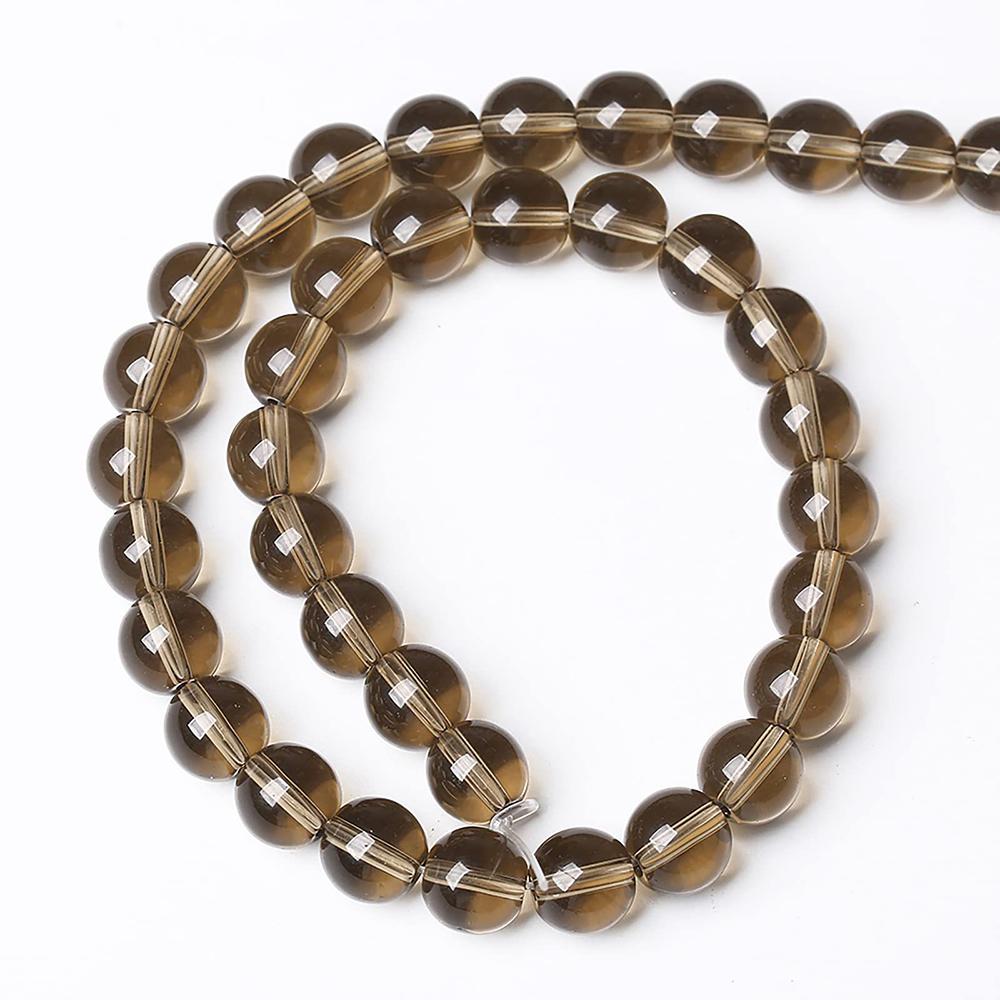 Smoky Crystal Glass Round Beads 15"Strand Smooth Loose Spacer Beads 4/6/8/10/12mm for Jewelry Making DIY Bracelets Accessories