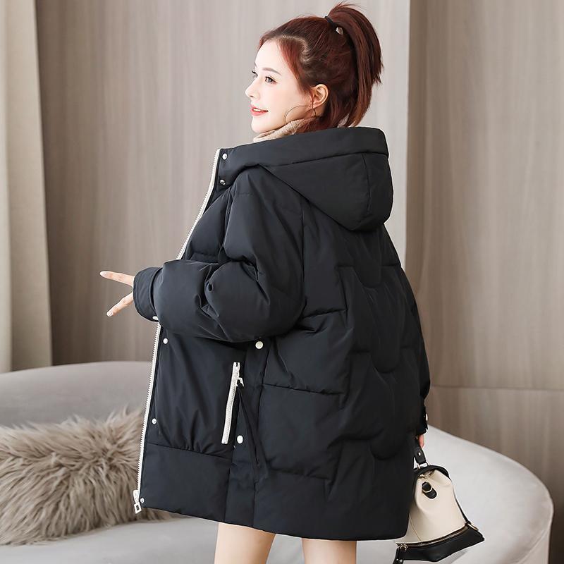 Fashionable and Warm Mid-length Down Cotton-padded Jacket, Loose and Casual Cotton-padded Jacket for Women Winter