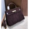 European and American Retro Suede Fringed Keli Bag 2025 New Autumn and Winter Leather Women's Bag Lock Fashion Portable Shoulder Bag
